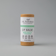 lip balm in brown and sage green packaging in white backdrop zoomed out